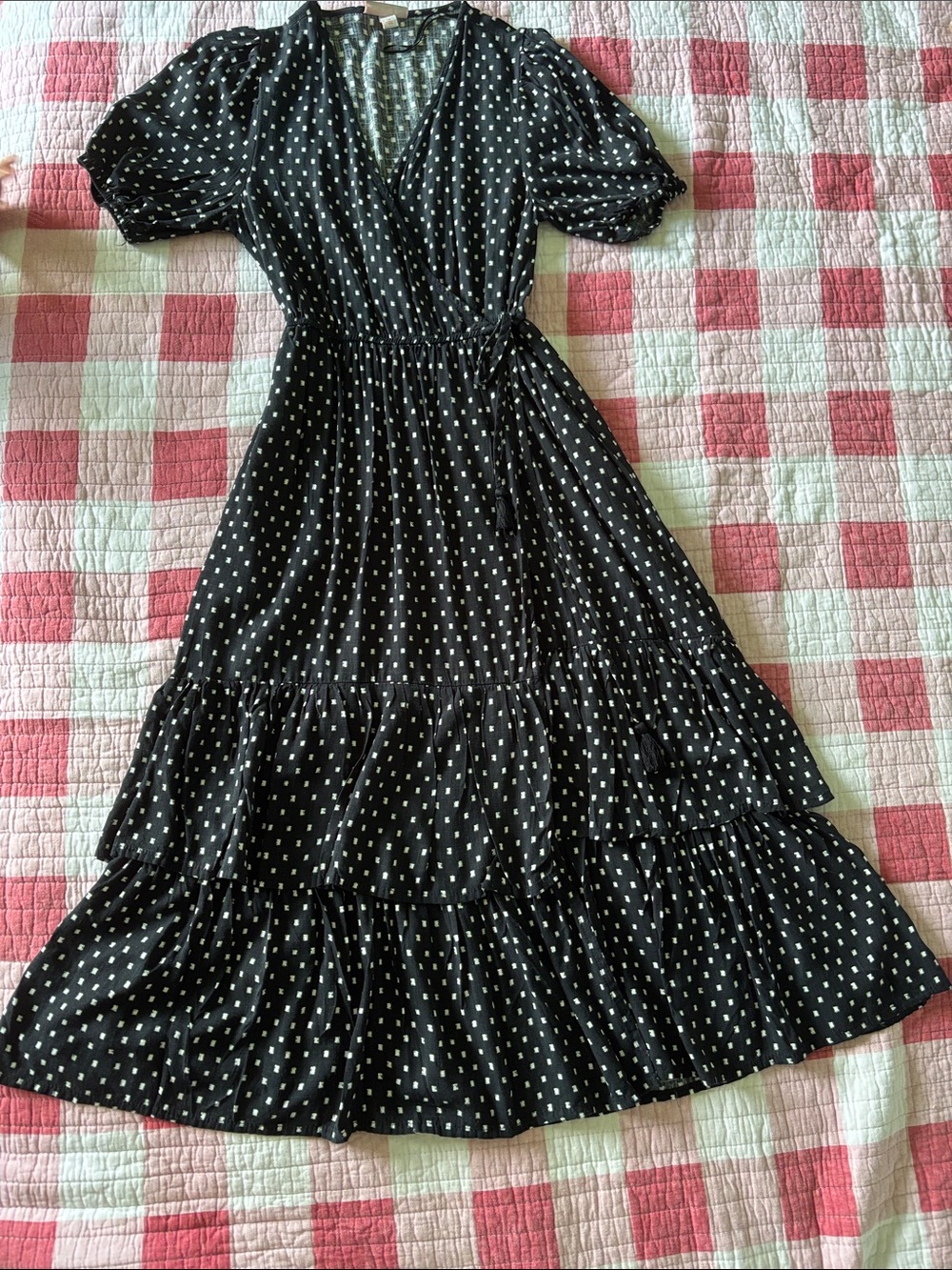 Knox Rose Black and White Polka Dot Wrap Maxi Dress